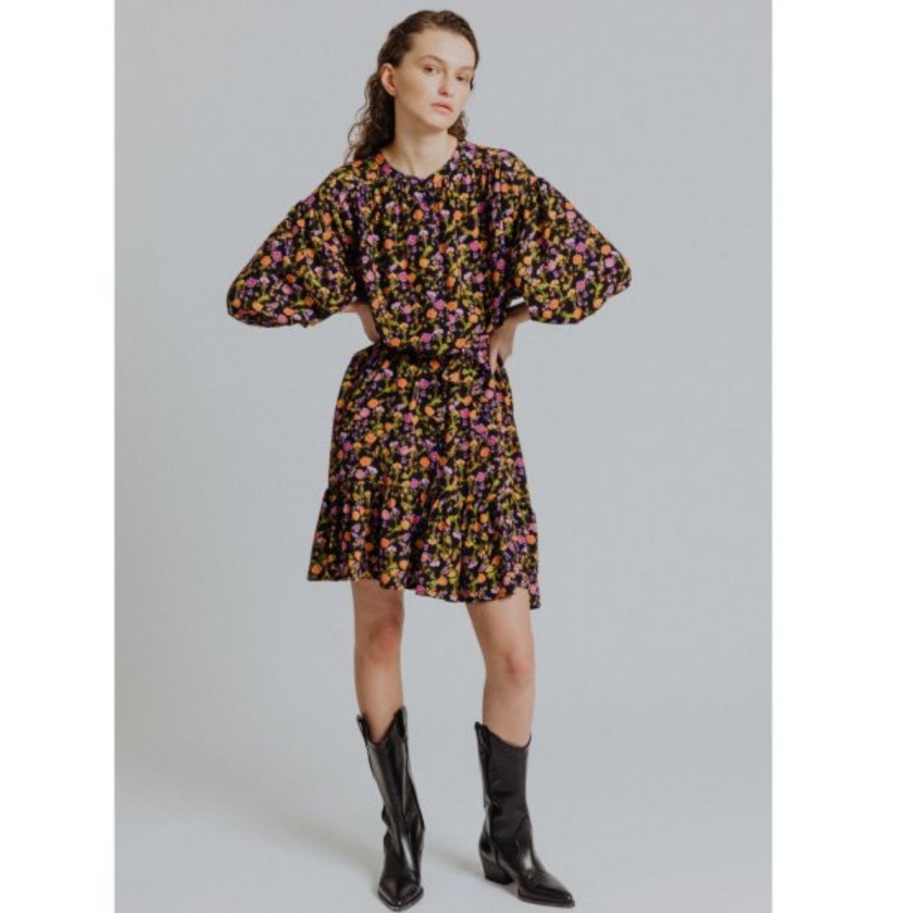 Susie Winkle Black Floral Midi Dress